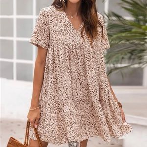 Printed Dress - Apricot